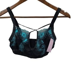 NWT Empress Mimi Embroidered Peackock Bralette Small